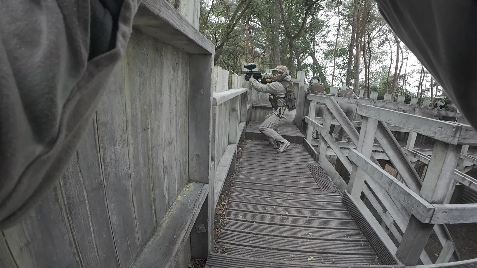WJA members in action during the paintball activity